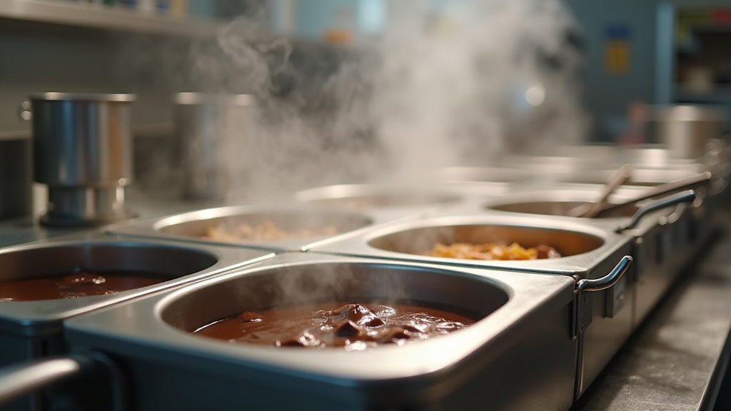 Schéma détaillé d'un bain-marie professionnel avec ses composants internes