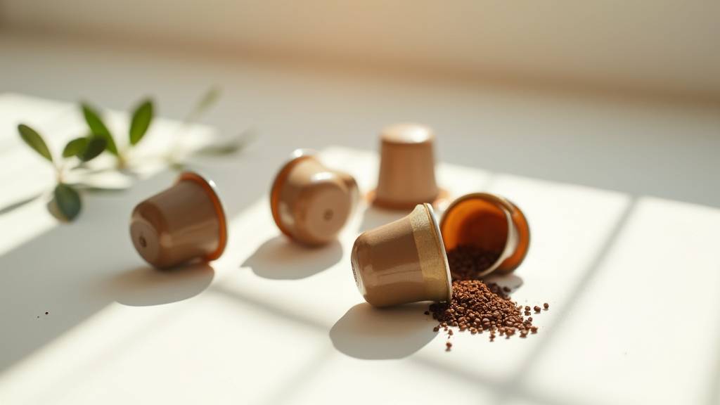 Capsules compostables Piu Aroma dans leur emballage écologique