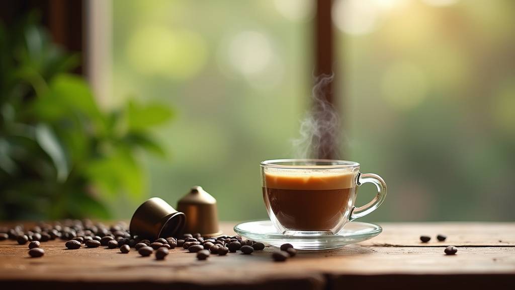 Capsules de café décaféinées compostables dans leur boîte en carton