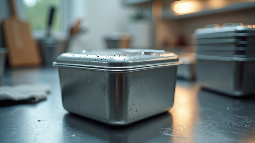 Différents formats de bacs en inox Gastronorme alignés sur une étagère professionnelle