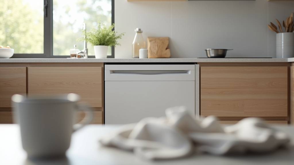 Lave-vaisselle compact de 40 cm intégré dans une petite cuisine moderne