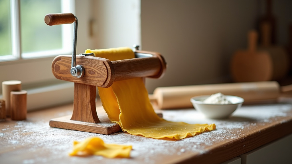 Différents types de machines à pâtes sur un plan de travail de cuisine élégant