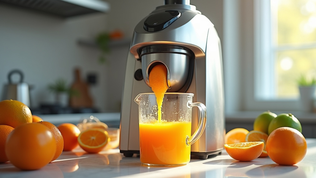 Comparaison de différentes presses oranges automatiques professionnelles dans un showroom