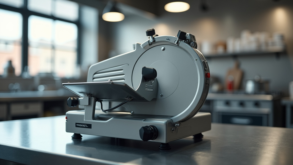 Trancheuse professionnelle moderne en acier inoxydable avec affûteur intégré