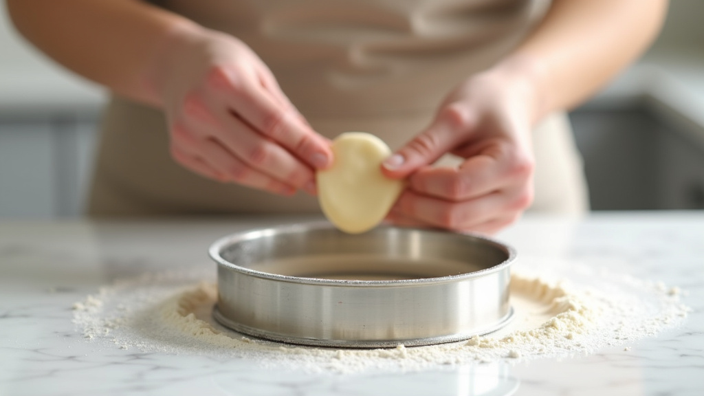 Démoulage délicat d'un entremet au chocolat avec un cercle à pâtisserie réglable