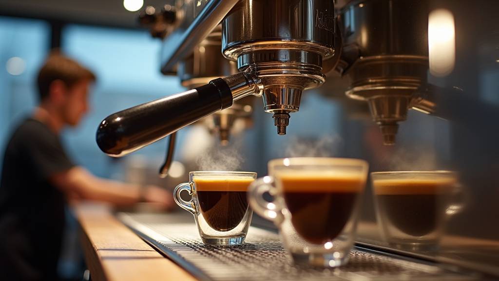 Détail de la Cimbali M29 avec ses groupes d'extraction