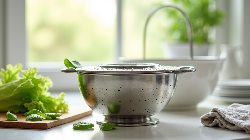 Utilisation d'une essoreuse à salade dans une cuisine moderne