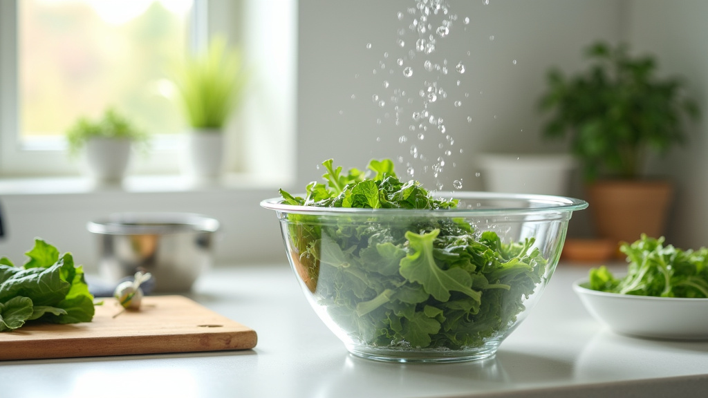 Essoreuse à salade moderne sur un plan de travail de cuisine