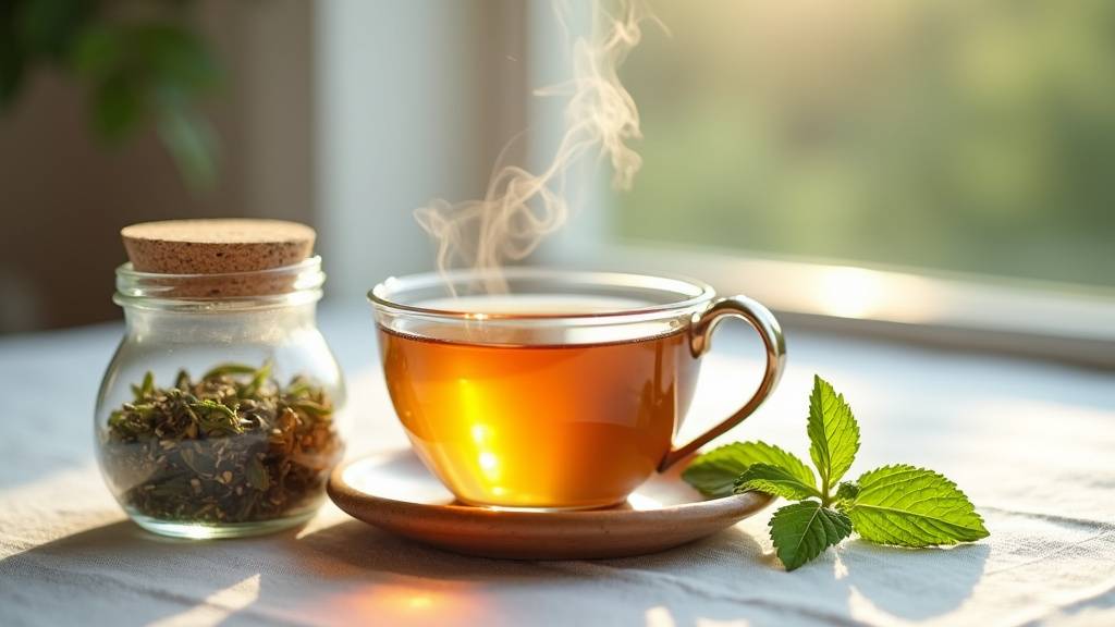 Feuilles de thé en vrac Geroshi dans un bocal en verre