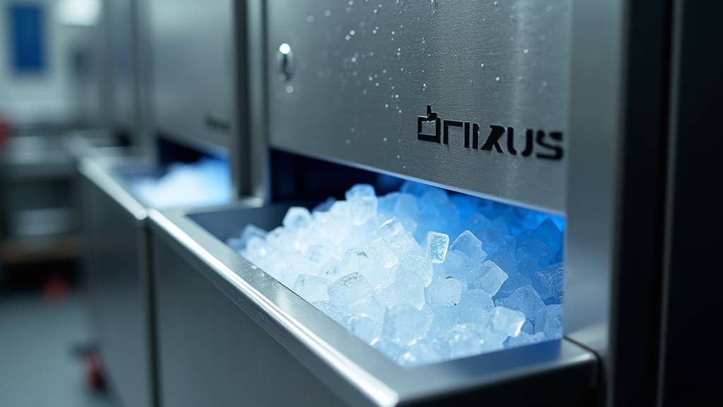 Glace en grains Hoshizaki utilisée pour un étal de poisson frais
