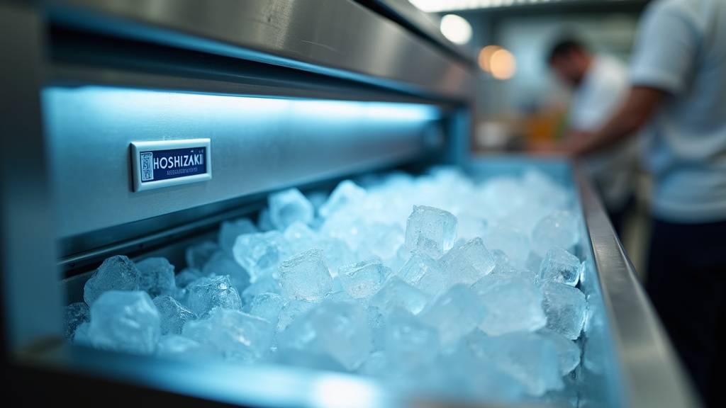 Intérieur d'une machine à glaçons Hoshizaki montrant sa construction robuste