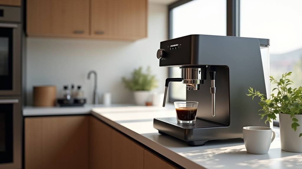 Détail du design de la machine à café Kometa Necta