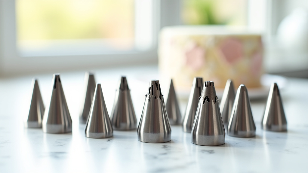 Créations pâtissières décorées avec différentes douilles pâtissières