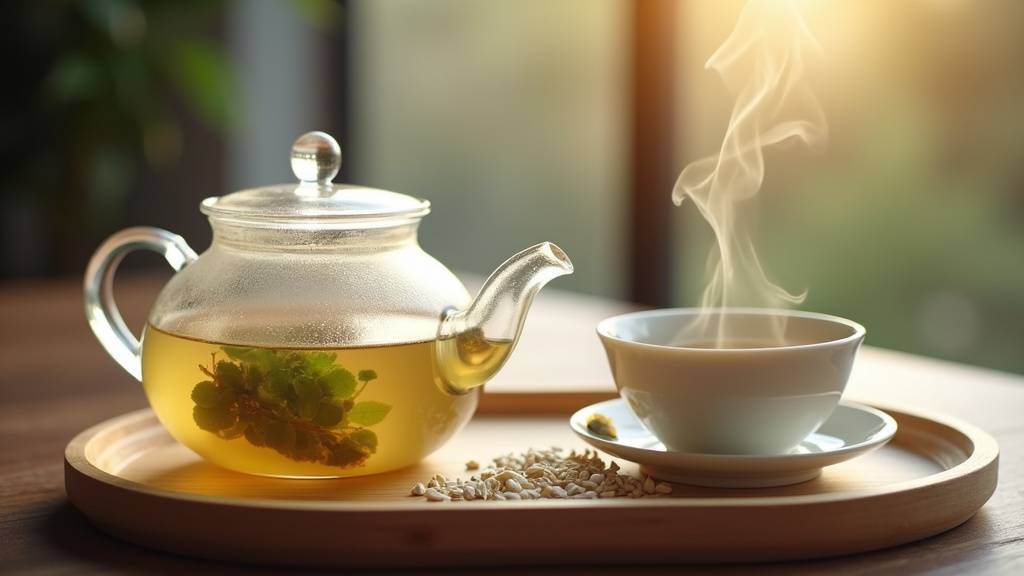 Préparation du thé blanc avec théière en porcelaine et eau à température contrôlée