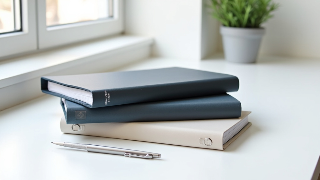 Différents types de classeurs A4 avec des épaisseurs de dos variées