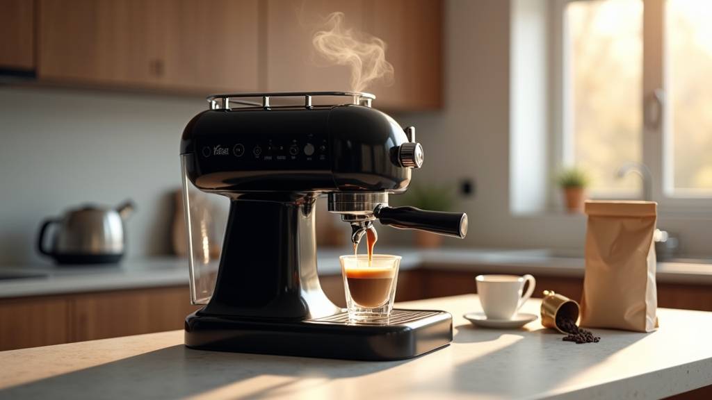 Détail de la machine Reneka Family Home avec ses manettes en laiton et son voyant rond