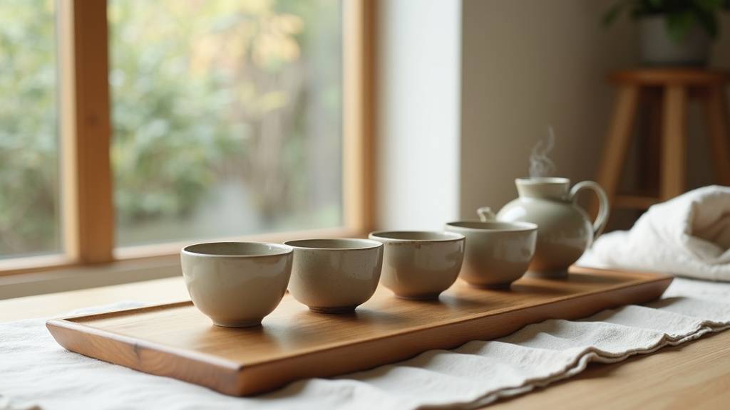 Personne pratiquant le rituel du thé zen dans une pièce lumineuse